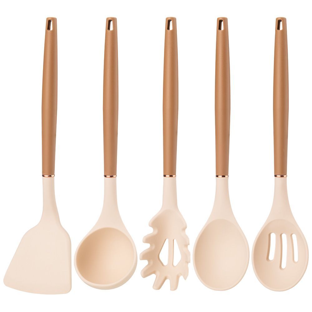 #Набор из 12пр: 5 ножей, доска, подставка, половник, ложка, лопатка, шумовка, ложка agness 671-200