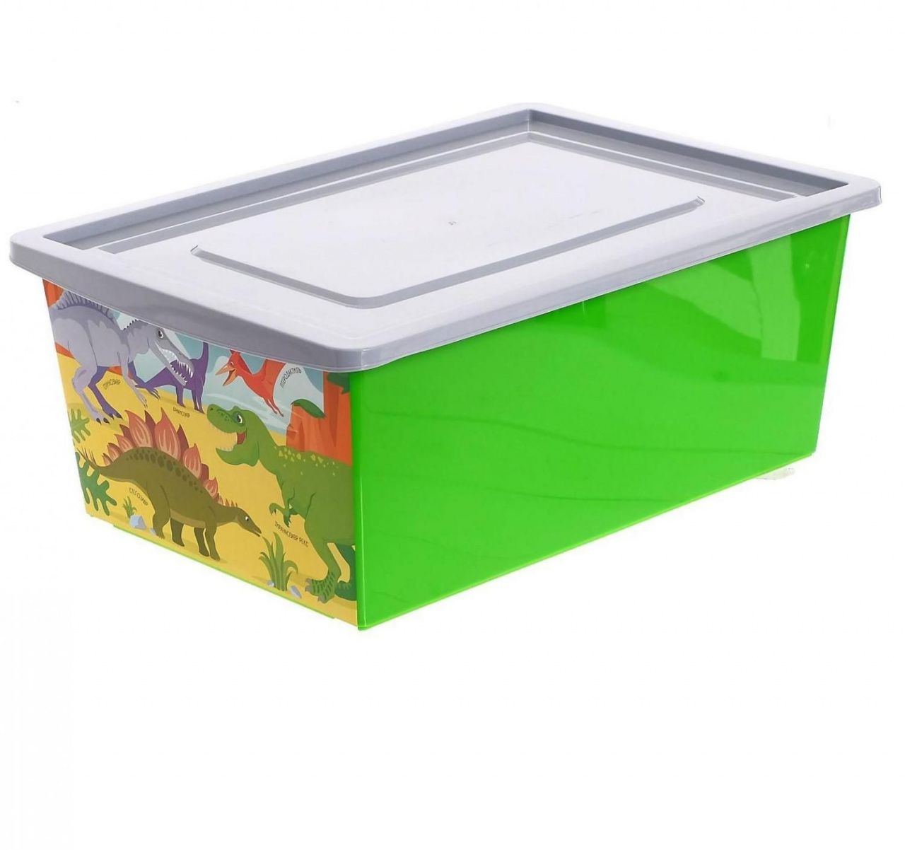 Ящик универсальный для хранения с крышкой  «Дино » , объем 30 л, цвет салатовый 5364563