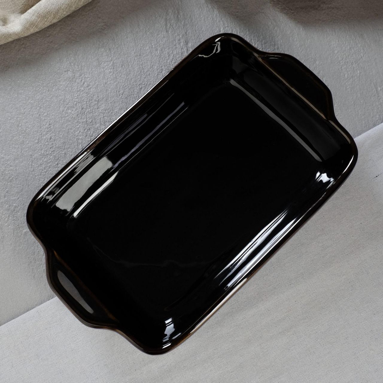 Противень для запекания керамический, черный, 28 см × 17 см × 6 см 5428823