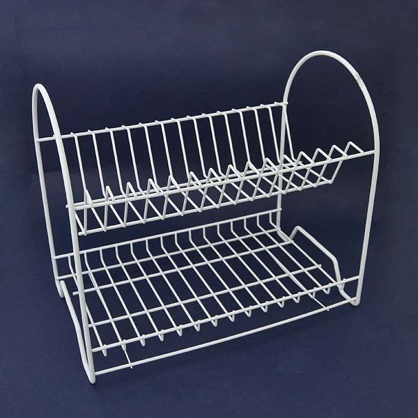 Тарелосушка настольная Люкс двойное покрытие оц+белая без поддона