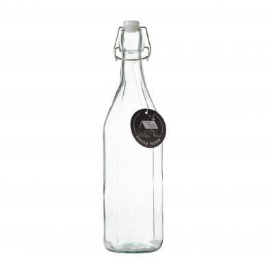 Стеклянная бутылка для воды 1000 мл с бугельной пробкой, 1966-7