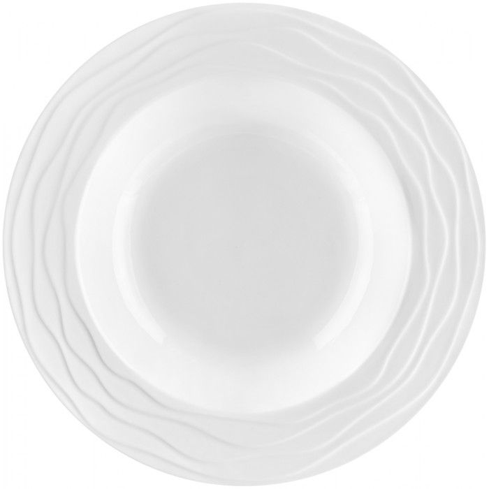 Набор круглых суповых тарелок с ажурными краями "Айсберг волны" 2 предмета, 22*22*4 см 400 мл - каждая
