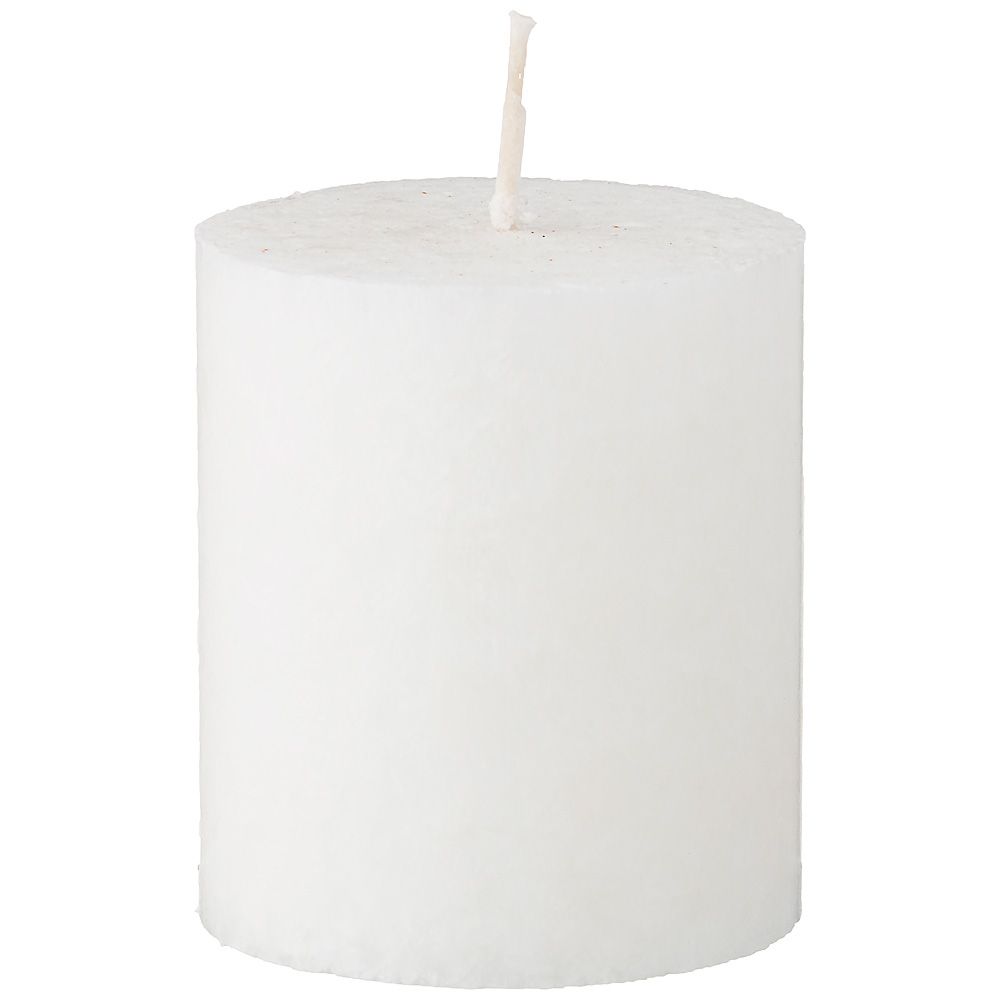 Свеча Стеариновая Столбик  Eco White Диаметр 6 См Высота 8 См