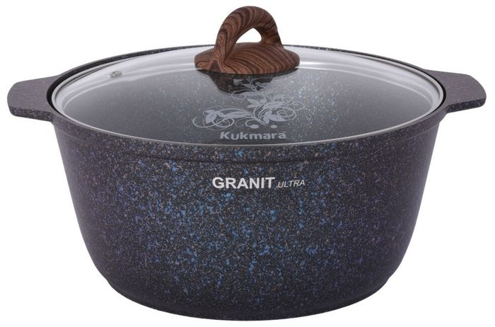 Кастрюля-жаровня 5л со стек. крышко, АП линии "Granit ultra" (blue)