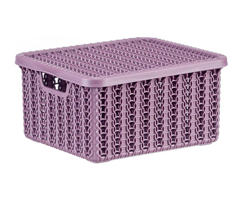 Коробка ВЯЗАНИЕ 1,5л с крышкой пурпурный 0,085х0,148х0,17м
