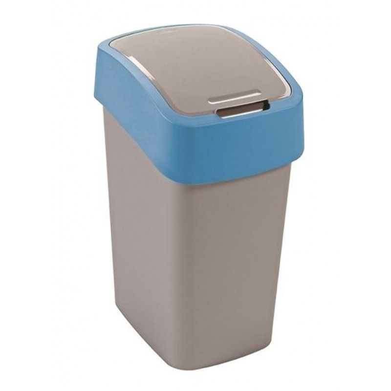 Контейнер для мусора FLIP BIN 10л серебристый /голубой