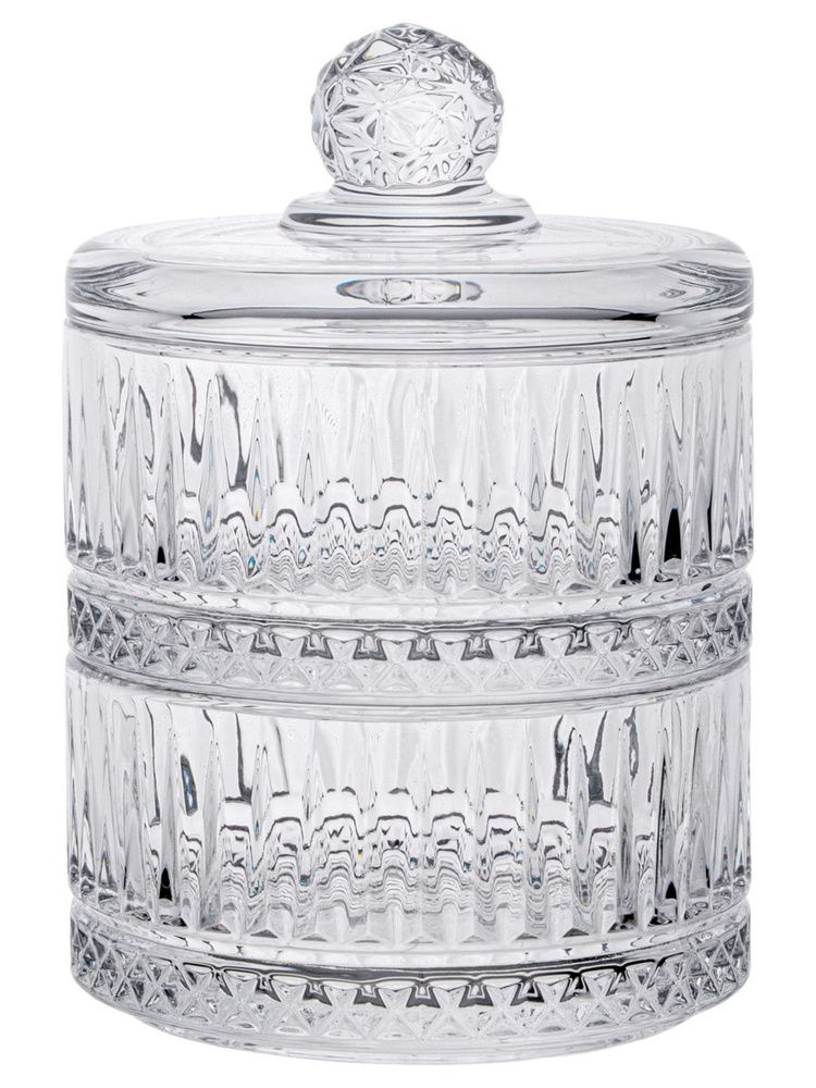 ЕМКОСТЬ ДЛЯ ХРАНЕНИЯ LEFARD С КРЫШКОЙ 2 ЯРУСА "LINES" 10,5*15 СМ 691-088