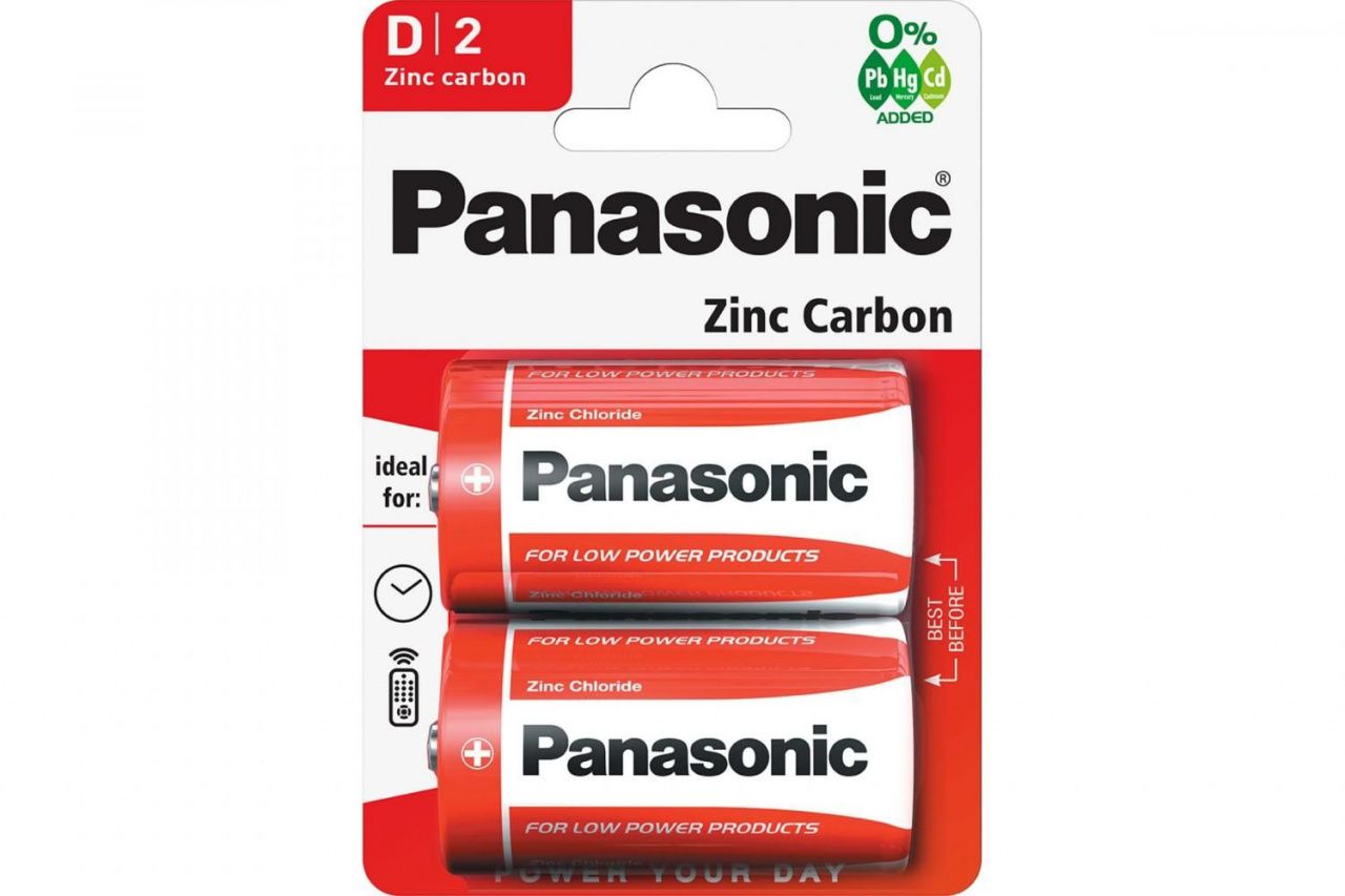 Panasonic R20  Zinc Carbon  BL*2 батарейка (2х12=24)
