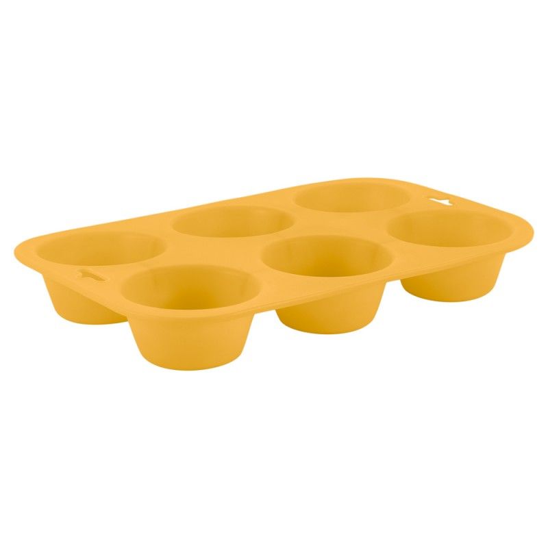 Форма для выпечки кексов силиконовая, желтого цвета S07-007-Y 