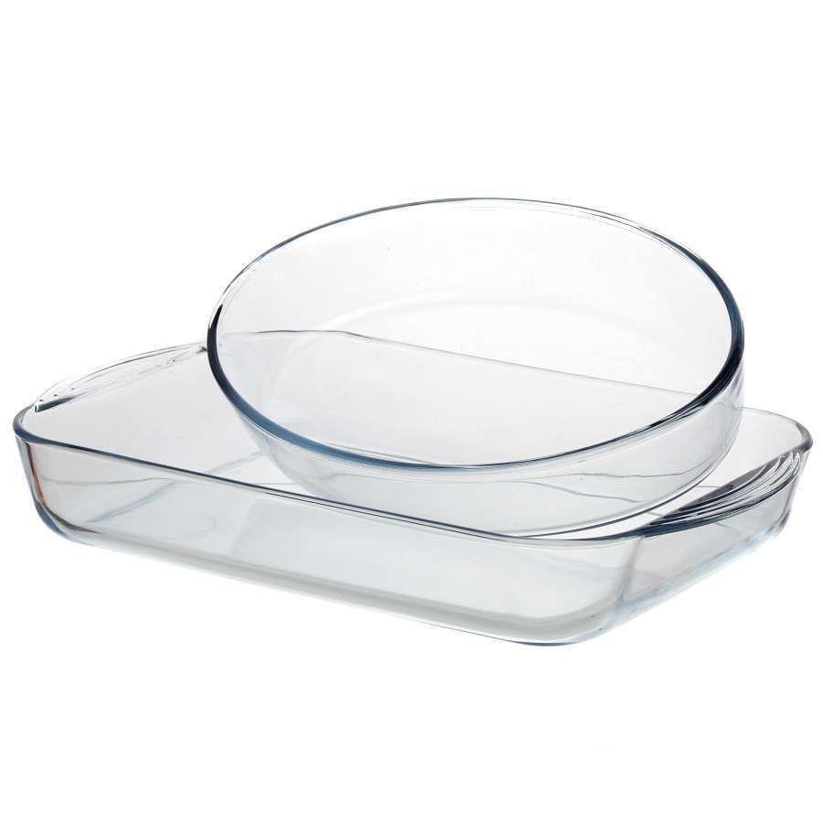 Набор посуды для СВЧ BORCAM лоток прямоугольный б/крышки 3850 мл+блюдо овальное 2360 мл