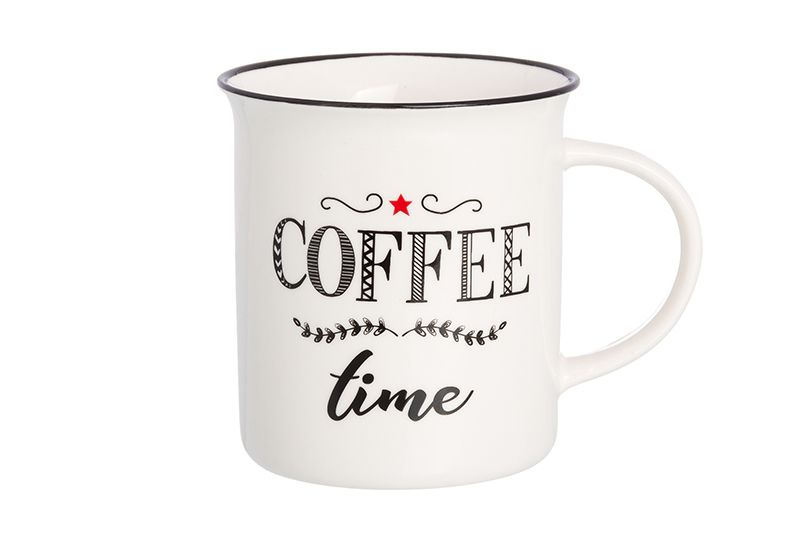 Кружка "COFFEE TIME", с черным ободко...