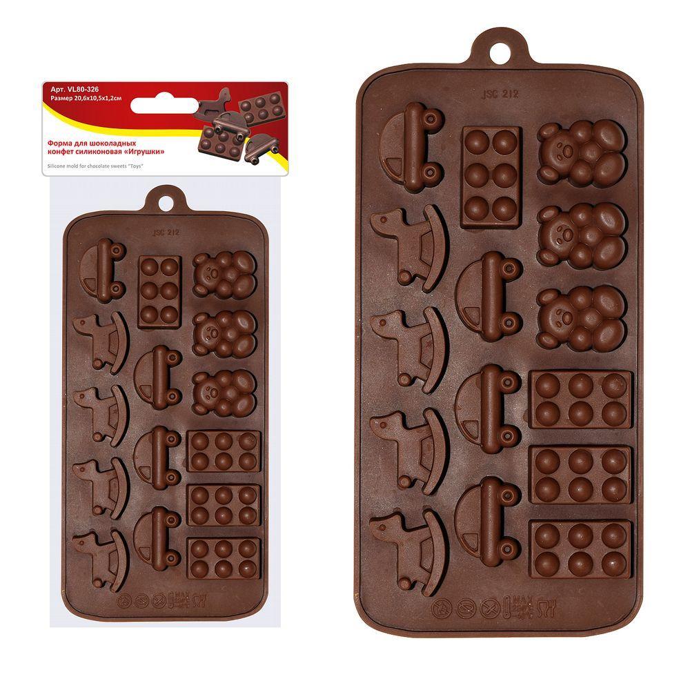 Форма для шоколадных конфет силиконовая "Игрушки". VL80-326