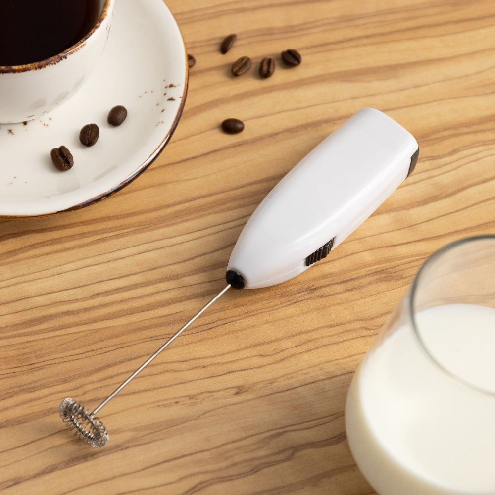 Мини-миксер для капучино Luazon LMR-07, от 2АА не в компл., цвет белый   9231410