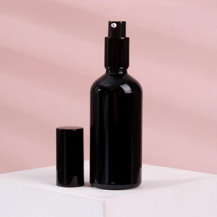 Бутылочка д/хранения с дозатором 100мл BLACK d4,4*11,2*14,2см пакет   7010412