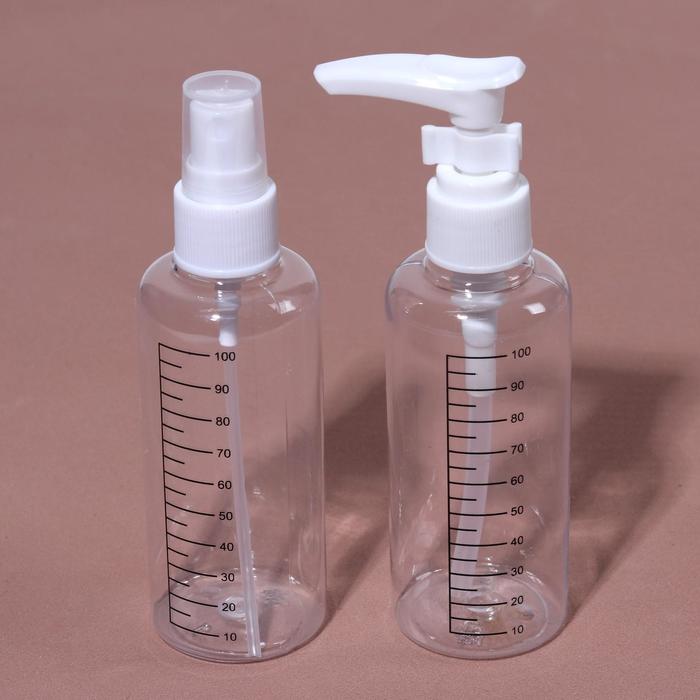 Набор д/хранения 2пр: бут с распылит-100мл,бут с дозатор-100мл со шкалой бел 5148307