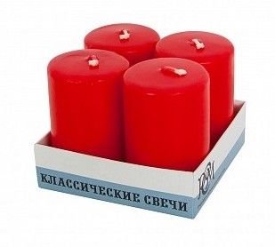 Свечи Классические 4 шт 60*40 красные