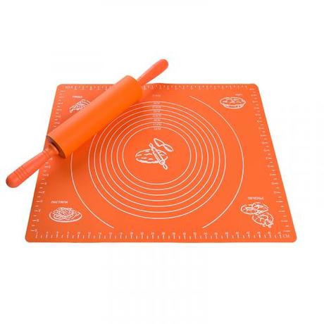 Коврик для раскатки теста и выпечки силиконовый "Оранжевый" 50*40 см, упаковка - картонный хедер