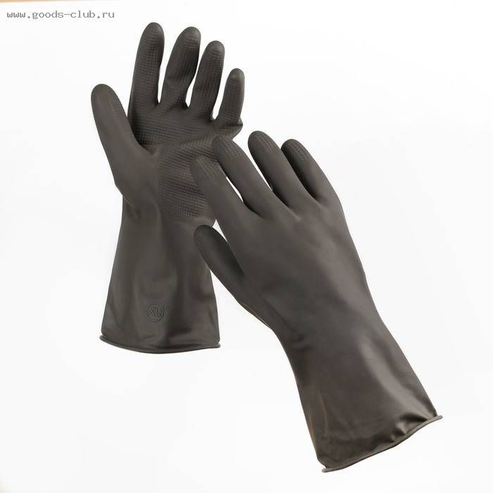 Перчатки  хозяйственные защитные химически стойкие, латекс 100 гр, размер L 2369317