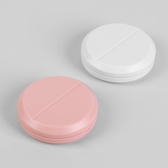 Таблетница с таблеторезкой, 1 секция, цвет МИКС