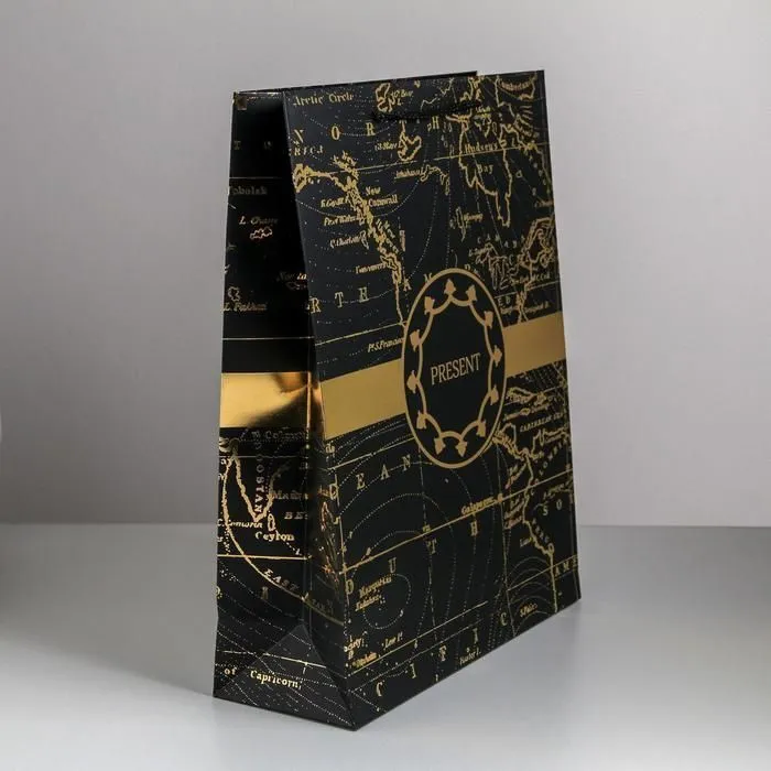 Пакет ламинированный вертикальный Gold present, L 31 × 40 × 11,5 см   4733868