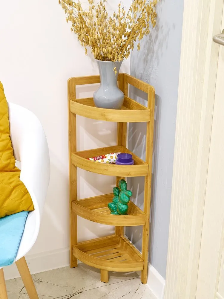#Этажерка 4-х секц угл №6 бамбук 23,5*23,5*80см