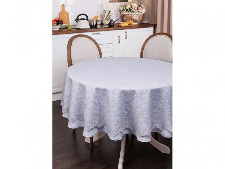 #НАБОР ИЗ СКАТЕРТИ И НАПЕРОНА "ТУМАННАЯ ДЫМКА" ДИАМЕТР=180 СМ (КОР=10 ШТ)