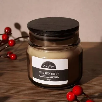 Ароматическая свеча WICKED BERRY в стекле, Д75 ...