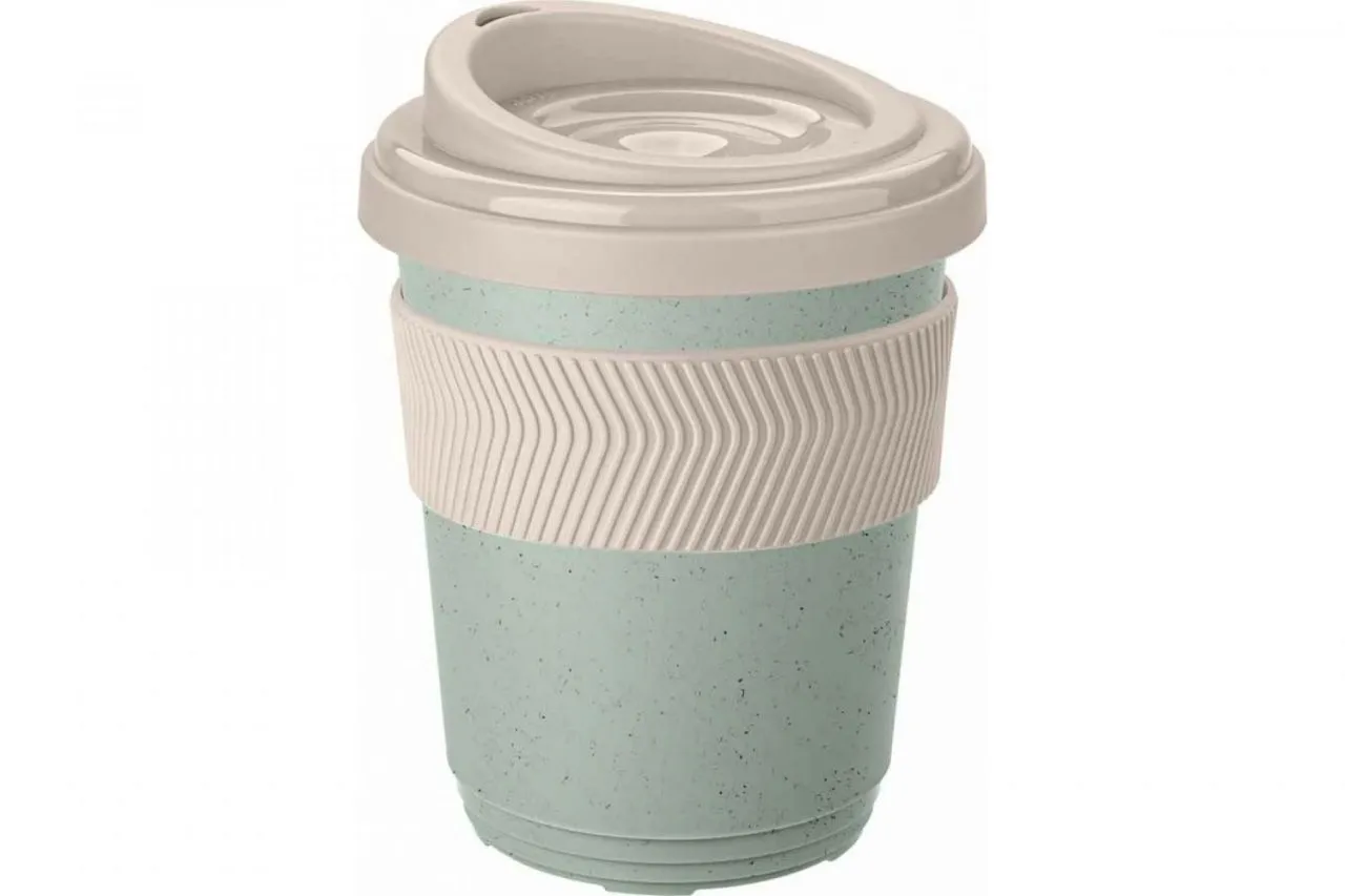 #ТЕРМОСТАКАН С ПРОТИВОСКОЛЬЗЯЩИМ КОЛЬЦОМ 400 МЛ (Зеленый флэк)