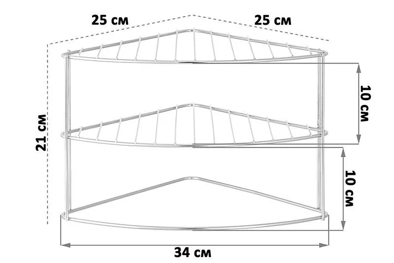 Полка для посуды угловая