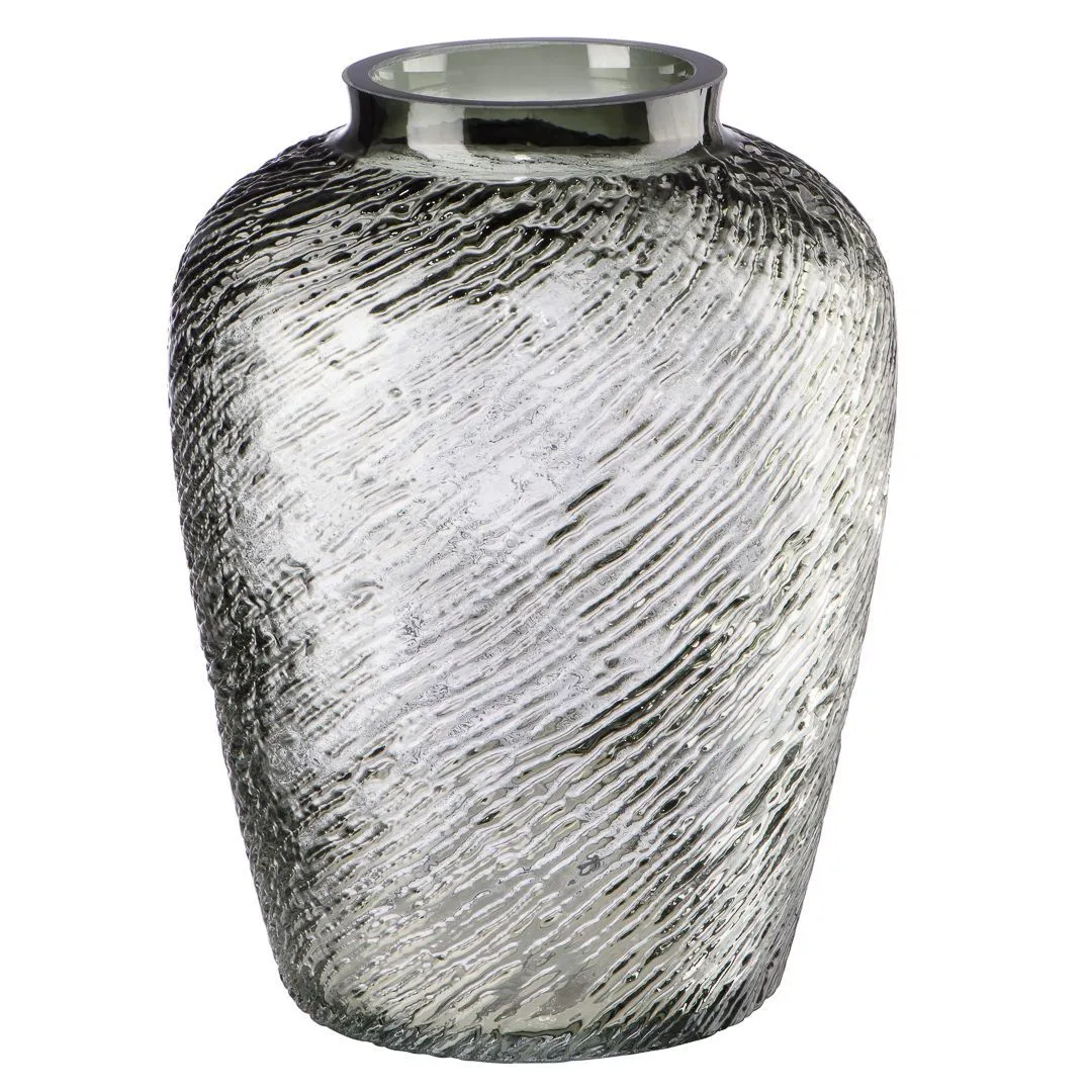 Декоративная ваза из дымчатого стекла, Д165 Ш165 В220, серый