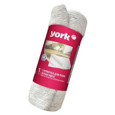 Салфетка для пола хлопковая белая в рулоне МЕГА YORK 260г/м2 (80х100 см)