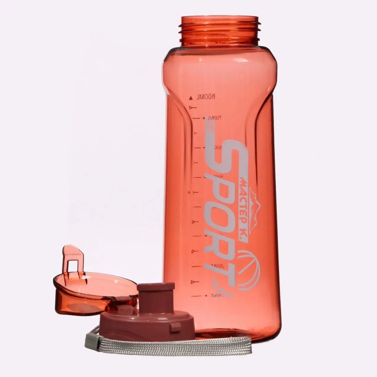 Бутылка для воды, 800 мл, SPORT, 23 х 7.6 х 4.8 см, красная   9934104
