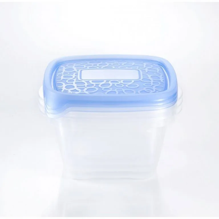 Набор контейнеров для СВЧ TAKE AWAY 1.1л 3шт прозрачный голубой+прозрачный