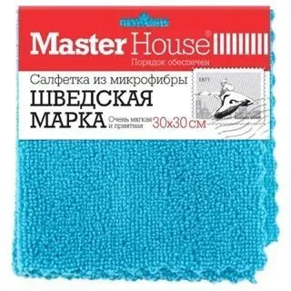 Салфетка д/уборки "Шведская марка" 30*30см, микрофибра, лазерн.обр.края, арт.60492 Master House