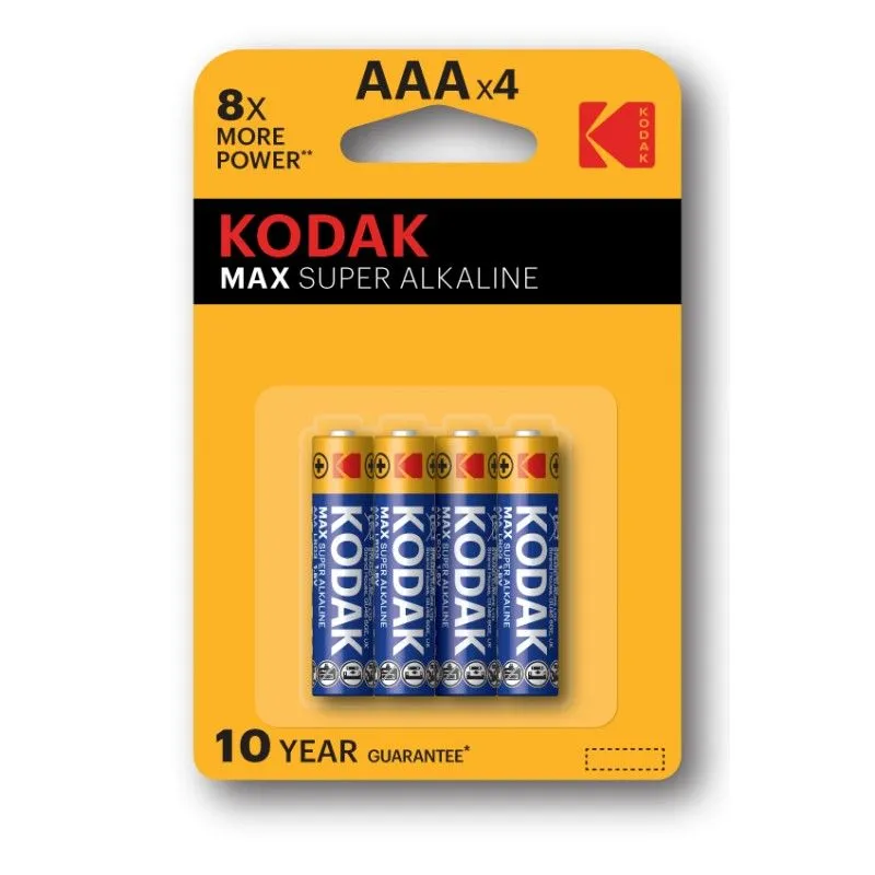 02 Kodak MAX SUPER ALKALINE LR03-4BL батарейка  887930952810