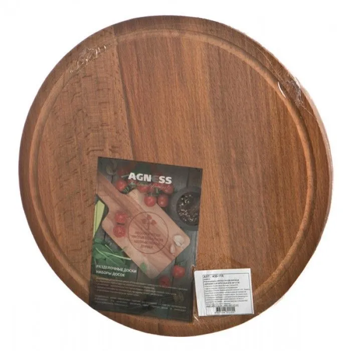 ДОСКА РАЗДЕЛОЧНАЯ ДЕРЕВЯННАЯ КРУГЛАЯ БУК ДИАМЕТР=30 СМ. ТОЛЩИНА=2 СМ. 430-115
