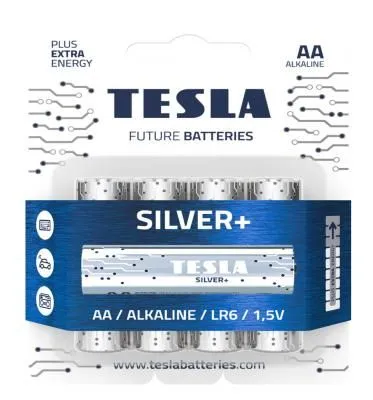 AA SILVER TESLA+4шт Alkaline baterie AA (LR06, ...
