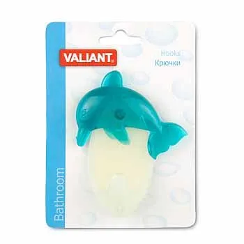 VAL 03G Крючок самоклеющийся ДЕЛЬФИН зеленый