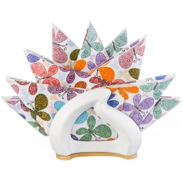 #Салфетница "Кристалл" 12,5*5*10 см на деревянной подставке