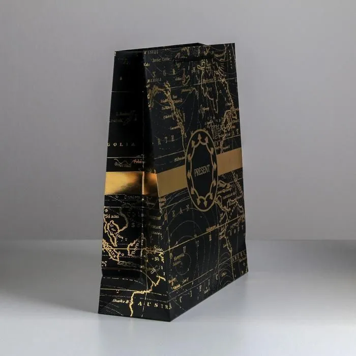 Пакет ламинированный вертикальный Gold present, M 26 × 30 × 9 см   4733867