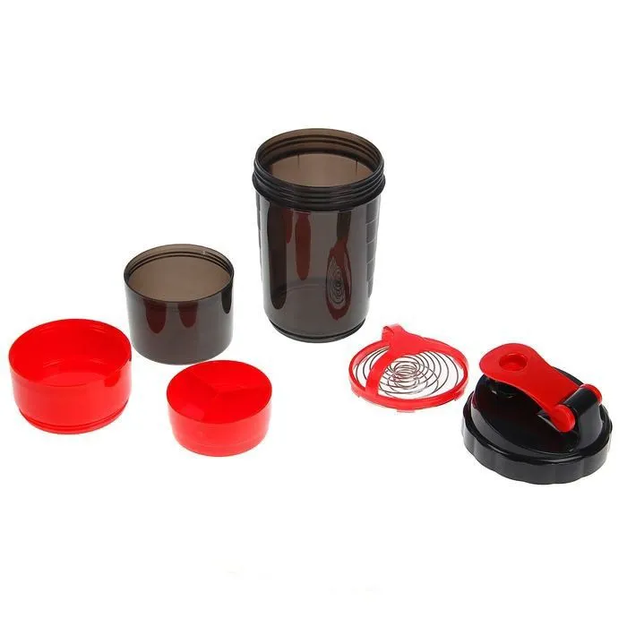 Шейкер спортивный 500 мл, с пружиной, черный с ...