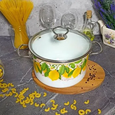 Кастрюля цил. 5,5л "Limon", белосн., ...