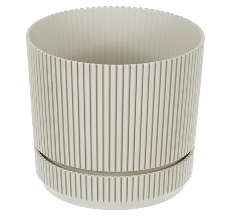 Кашпо СТРИП D170мм 2,3л с подставкой Кремовый