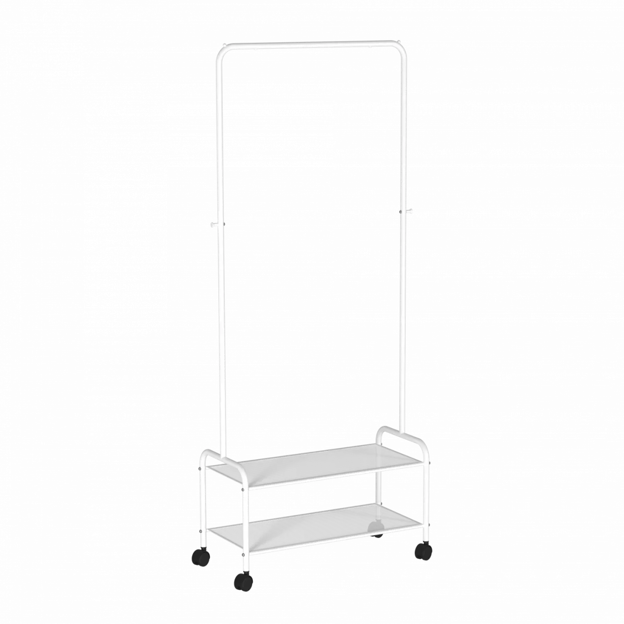Вешалка гардеробная "Валенсия 22М" с двумя полками, на колёсах (VALENCIA 22M clothes rack) (Графит)