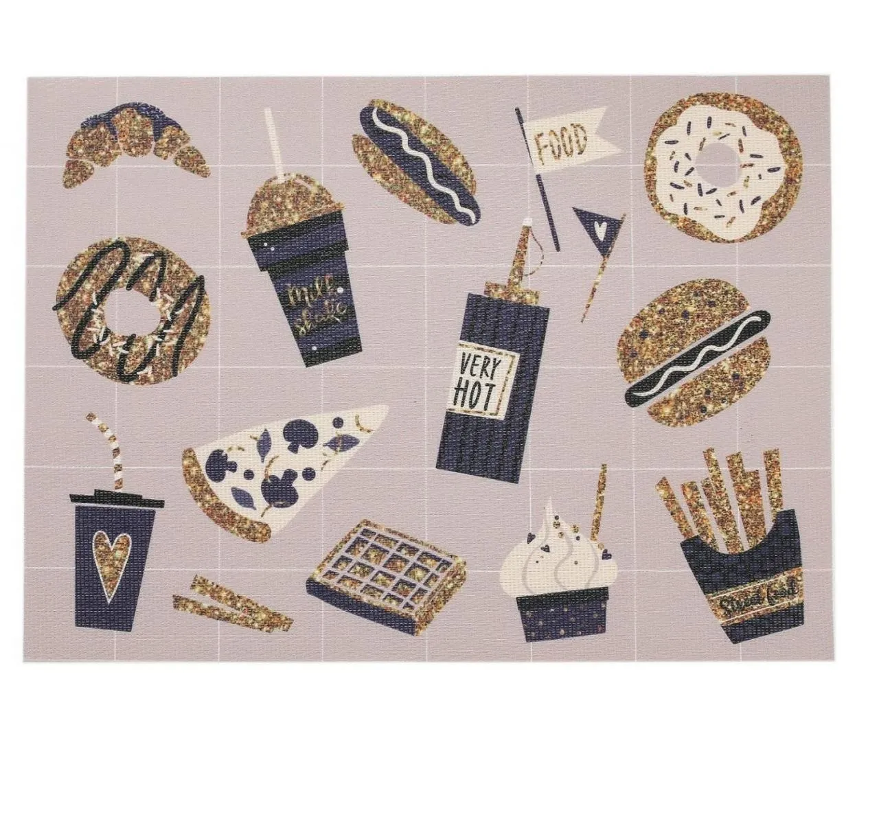 Салфетка сервировочная на стол "Food", ПВХ, 40х29 см   4780287