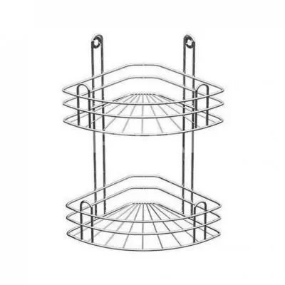 Полка для ванной угловая 2-х ярусная страйт глу...