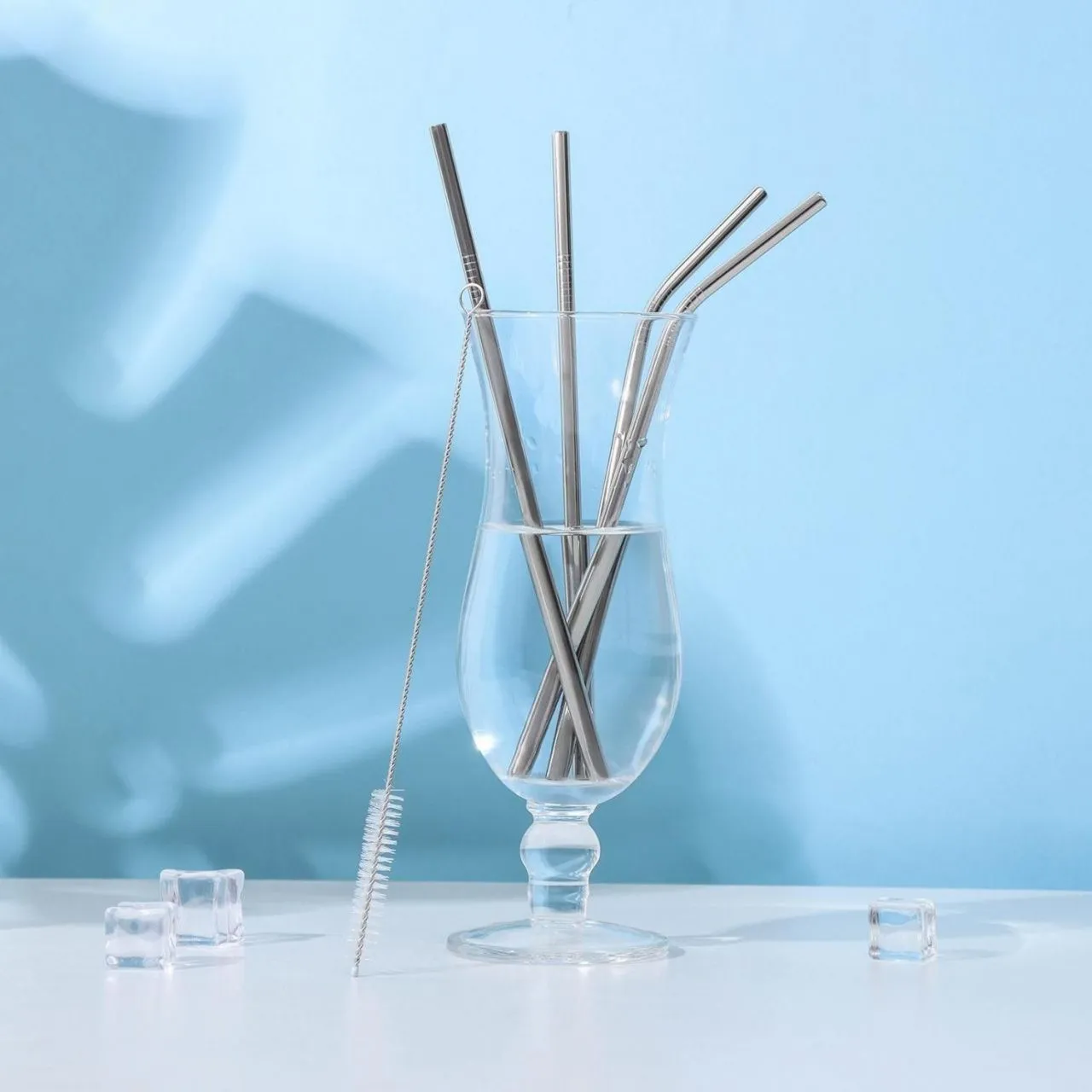 Набор трубочек "Ice" 4 шт. 21 см с ершиком 5404268