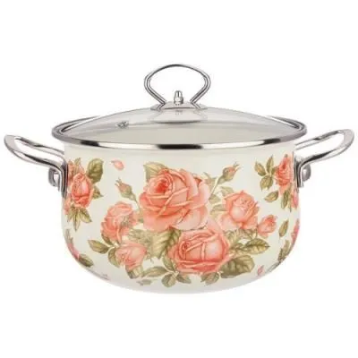 КАСТРЮЛЯ AGNESS ЭМАЛИРОВАННАЯ СО СТЕКЛ. КРЫШКОЙ...