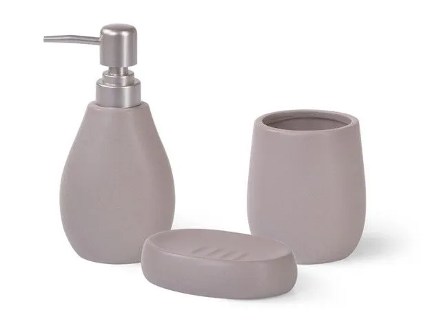 9509 FISSMAN Дозатор для жидкого мыла 300мл, стакан 400мл и мыльница в наборе (керамика)