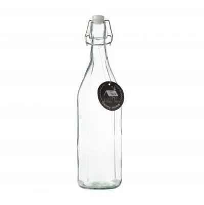 Стеклянная бутылка для воды 1000 мл с бугельной...